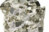 Calcite Encrusted Cubic Pyrite Crystal Cluster - Peru #133017-3